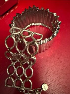 2 Bracelets Stella & Dot Silver & Gold Chain Link & Silver